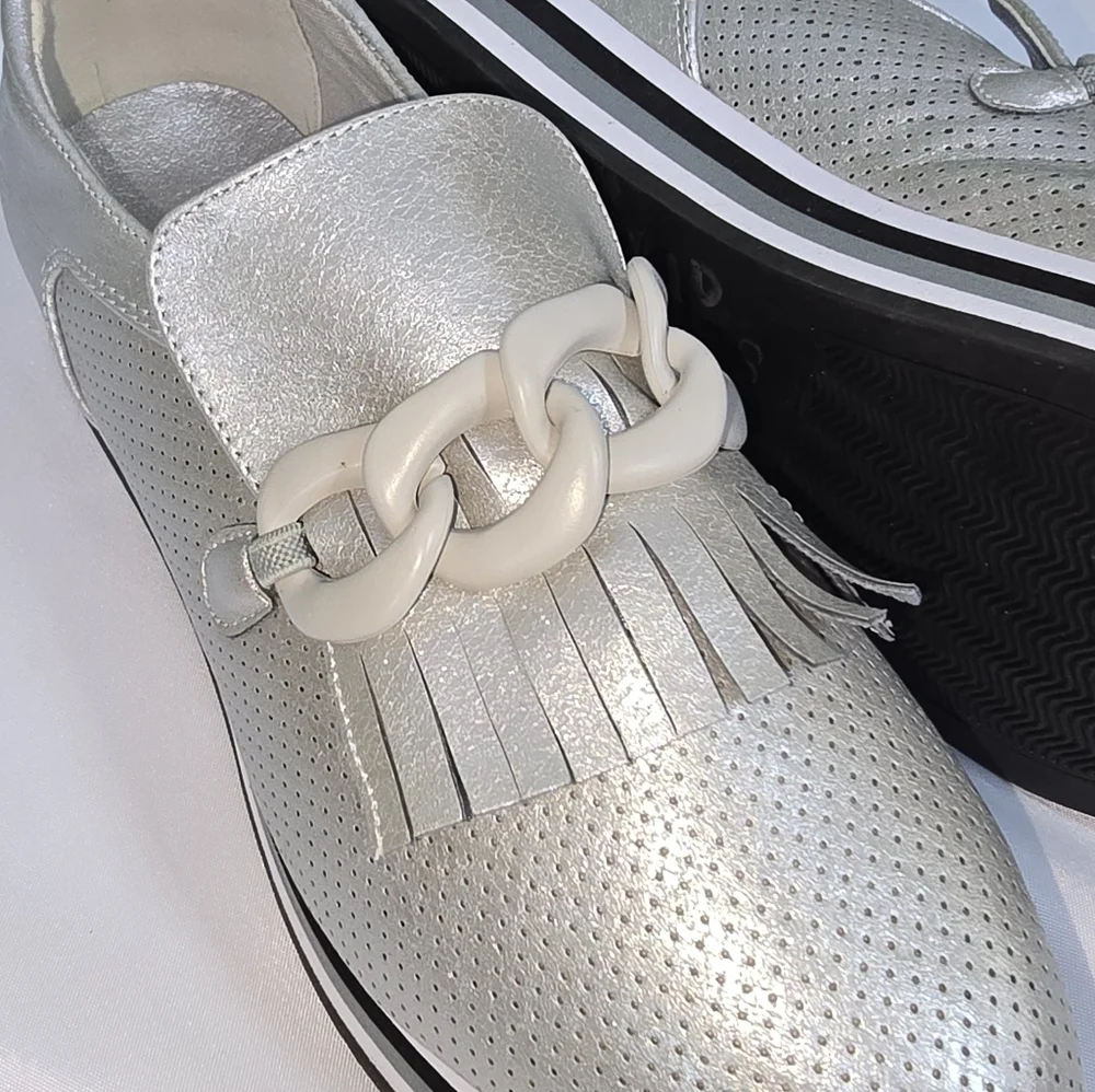 COCONUTS by Matisse Bess Metallic EVA Platform Loafer Sneaker Hybrid Size 7